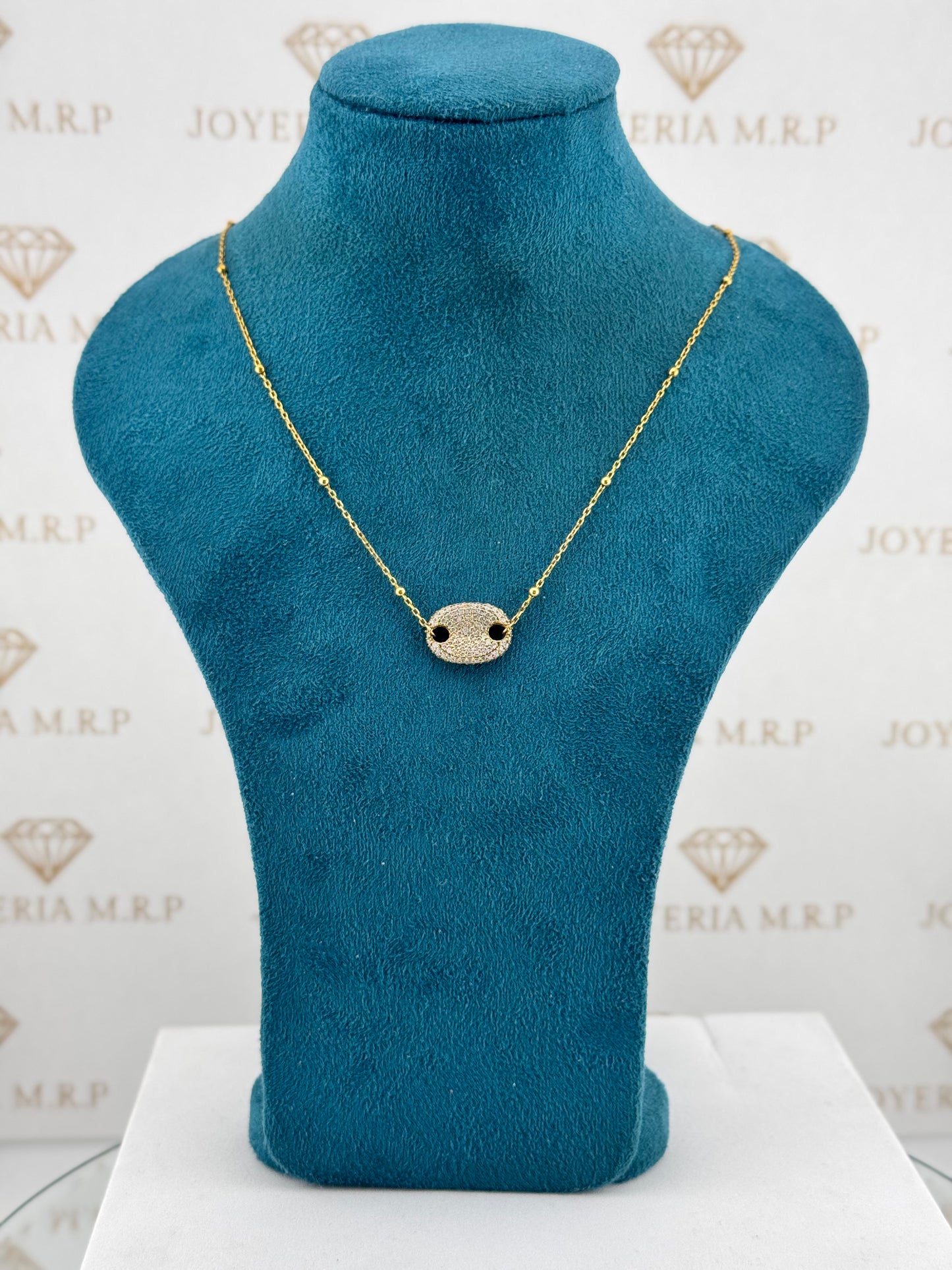 Gargantilla Gucci Link con Zirconias – Plata 925 Bañada en Oro
