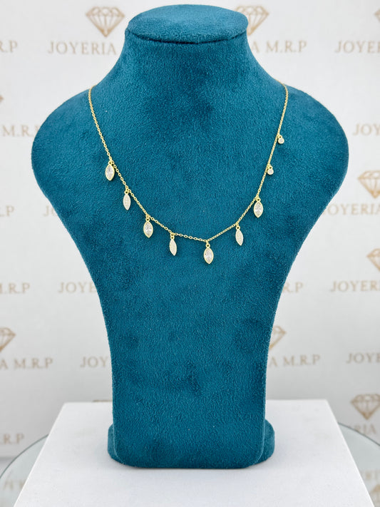 Gargantilla Gotas Brillantes – Plata 925 Bañada en Oro