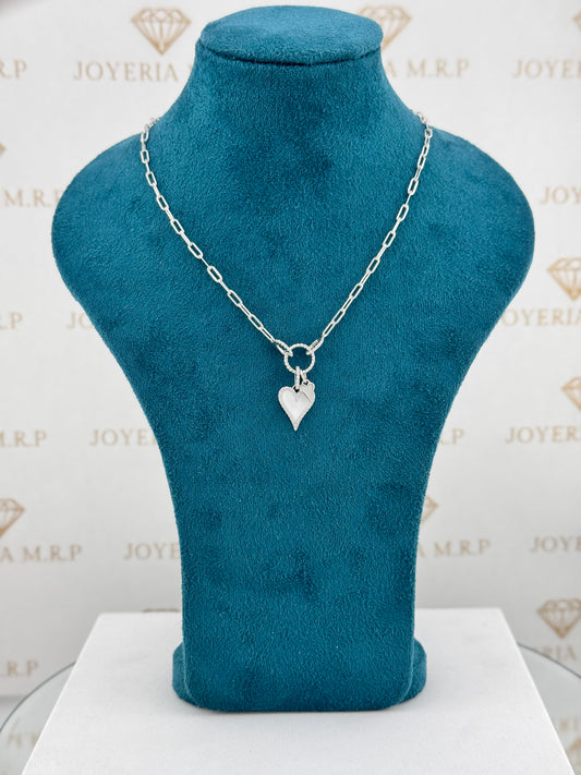 Gargantilla Paperclip Corazón Minimal – Plata 925