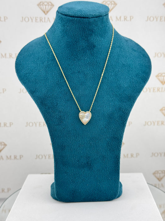 Gargantilla Corazón Nácar Brillante – Plata 925 (Disponible en Oro y Plata)