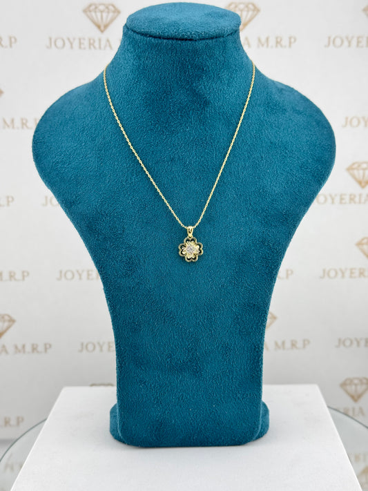 Gargantilla Flor Brillante Elegance – Plata 925 Bañada en Oro