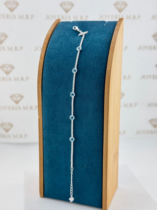 Pulsera Círculos Celeste – Plata 925