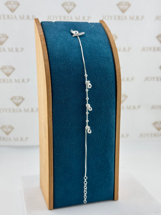 Pulsera Bolitas con Dijes Colgantes – Pulsera Plata 925