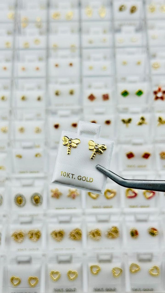 Aretes libélula en Oro 10K