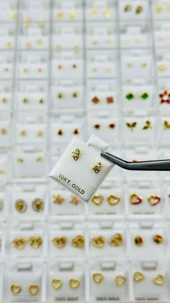 Aretes de osito en Oro 10K