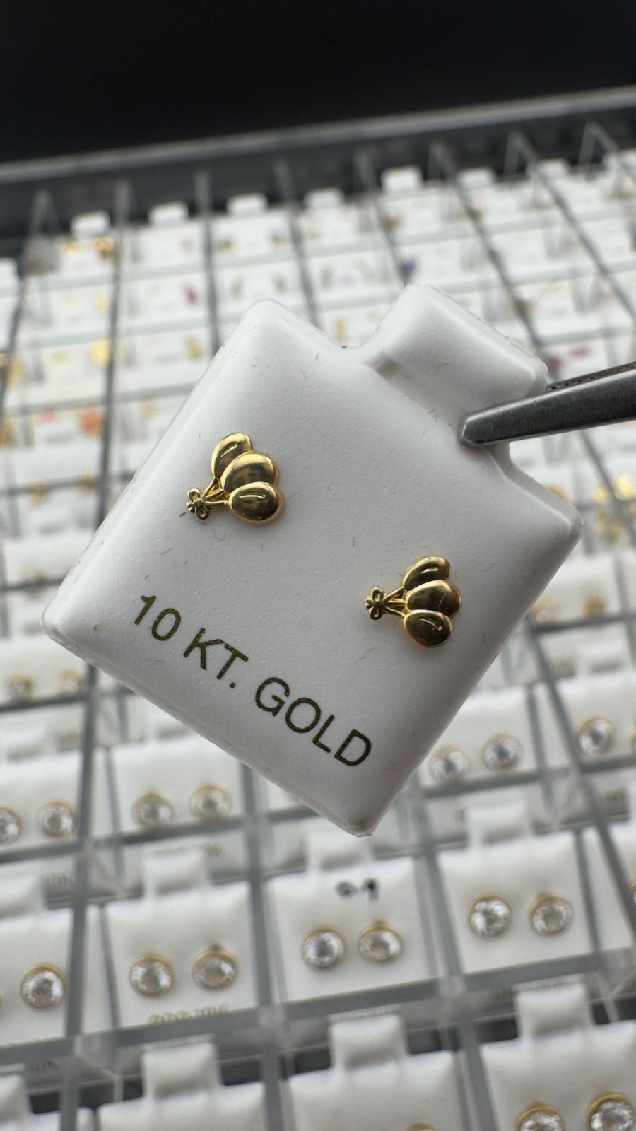 Aretes globos en Oro 10K