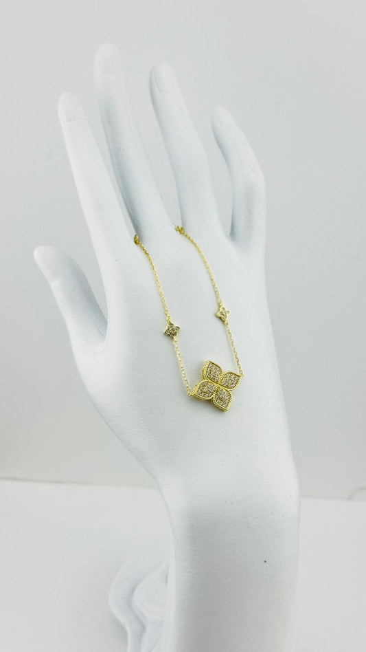 Pulsera Pétalos de Flor con Zirconias