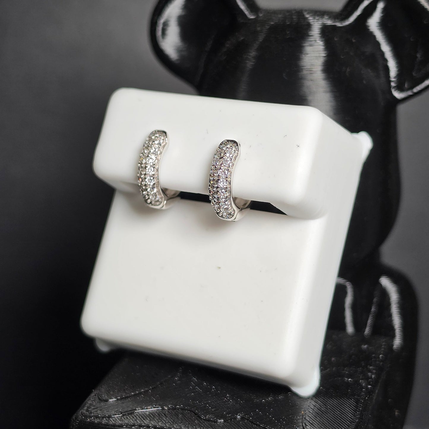 Aretes Lumière Pavé con Moissanita VVS en Plata 925