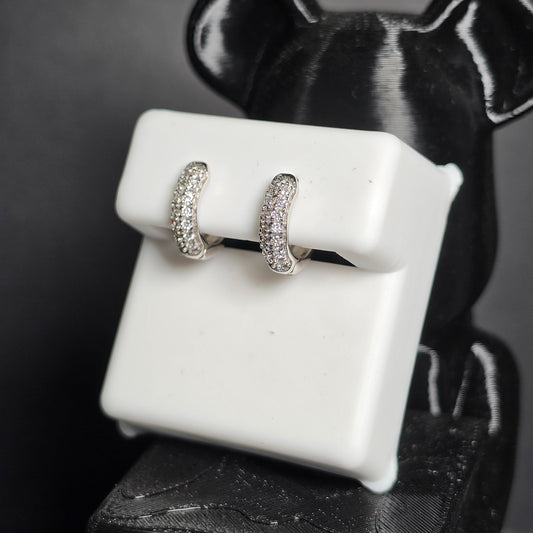 Aretes Lumière Pavé con Moissanita VVS en Plata 925