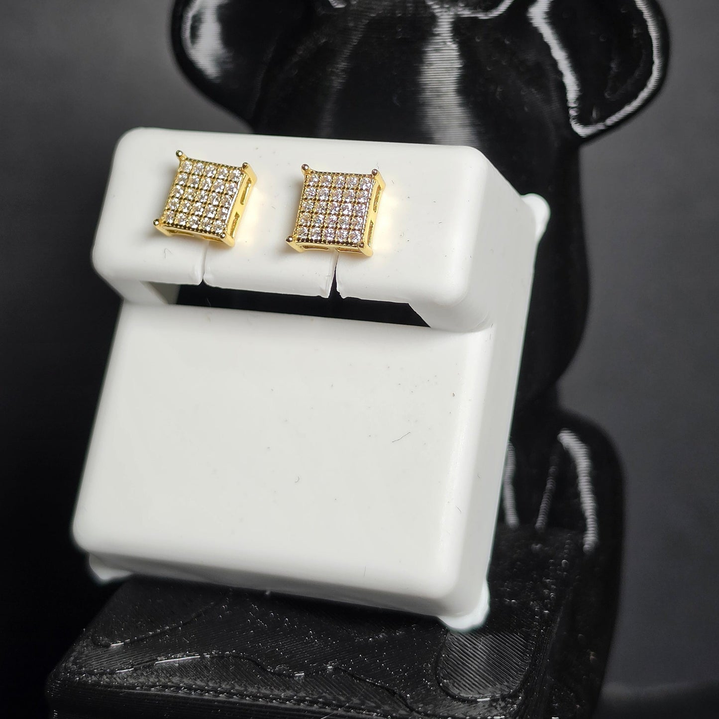 Aretes Monaco Pavé 6 mm con Moissanita VVS en Plata 925