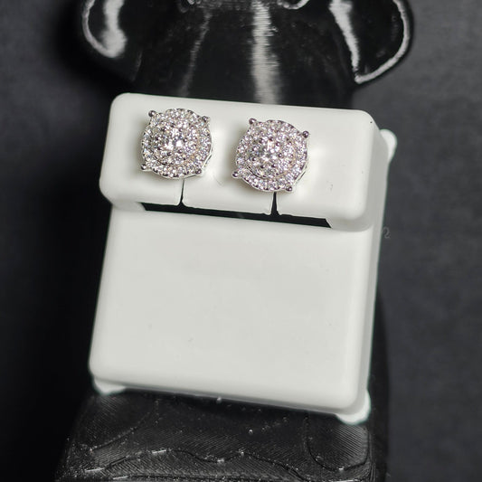 Aretes Halo Royale 0.68 CTW con Moissanita VVS en Plata 925