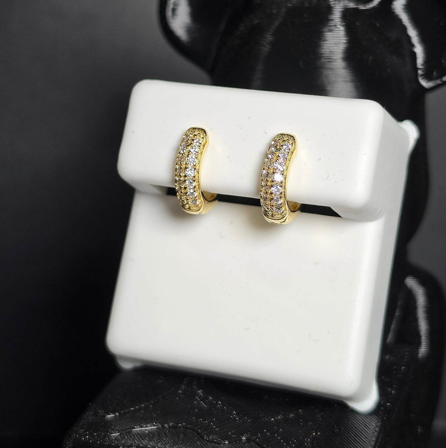 Aretes Lumière Pavé con Moissanita VVS en Plata 925
